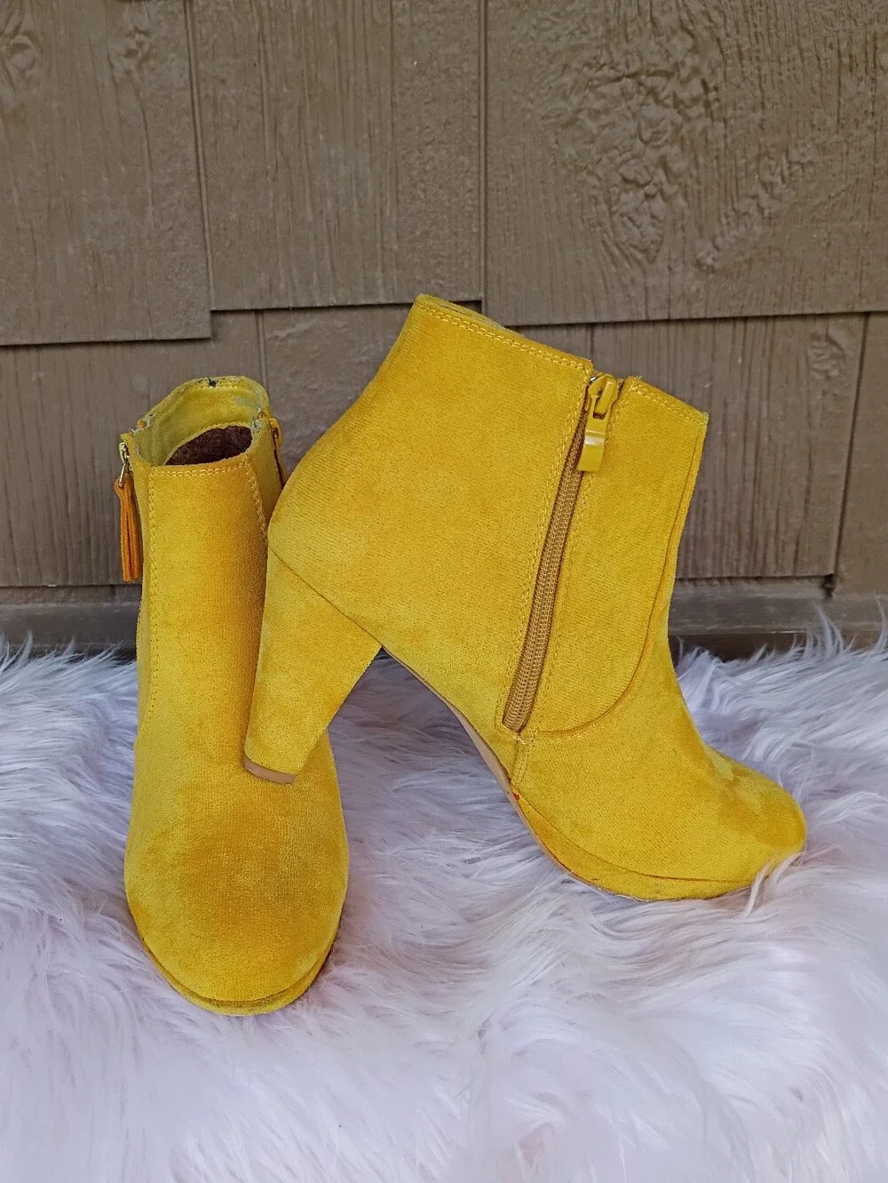 Allegra K yellow faux